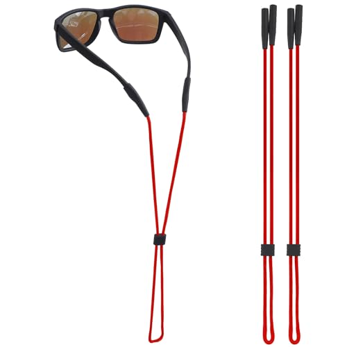 Buyisgle Eye Glasses Holder Strap - Sunglasses Straps Cords for Men Women Kids - Eyeglass Holders Around Neck - Eyewear String Lanyard Retainer - 2 PCS (Red)