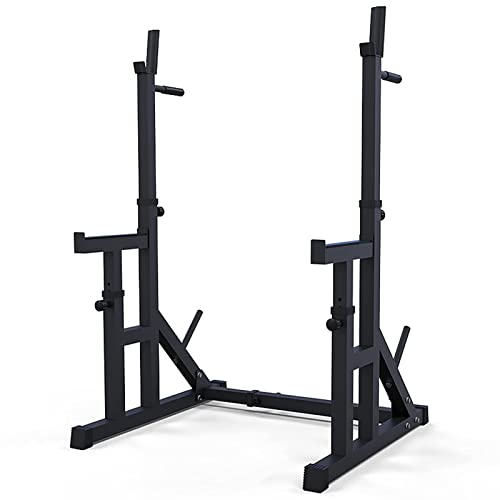 ERoomQ Adjustable Squat Barbell Rack, Barbell Power Rack Exercise Stand, Home Strength Training Fitness Equipment, Load 300 Kg