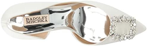 Badgley Mischka Women's Fabia Pump, Soft White Satin, 8 | Image 4