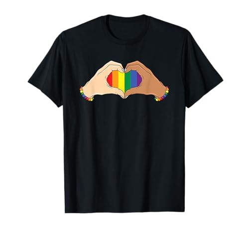 Pride Rainbow Love Hands POC Queer Lesbisch Gay CSD LGBTQ+ T-Shirt