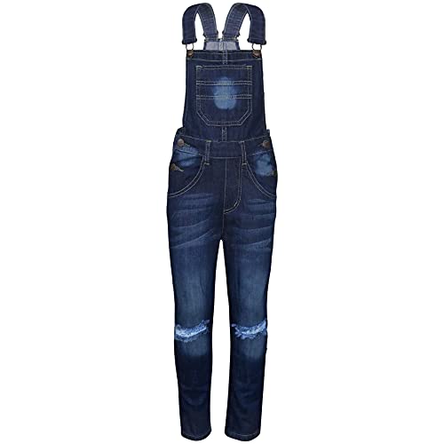 Pantalones vaqueros con tirantes para niñas mono vaquero elástico 5-13 años