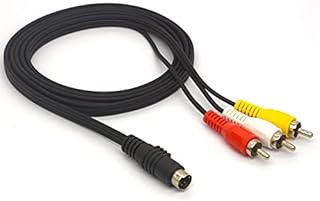 HTGuoji 4 Pin S-Video Male to 3 RCA Male Cable Conversion Cord to Connect PC Laptops with 4-Pin S-Video Jacks to TV (1.5meter)