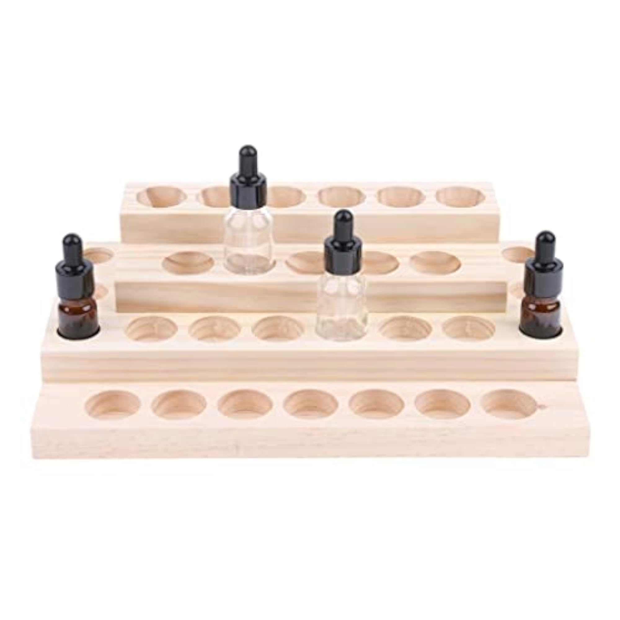 Wooden Essential Oil Holder Display Storage Rack, 30 Slots