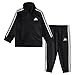 adidas Baby Tricot Tracksuit Jacket Jogger Pant Set, Black, 12M