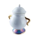 anshoujijing Das Teeset Die Schöne Und Das Biest, Mrs Potts Keramik-Vergoldungs-Teekanne, Chip-Teetasse, Zuckerdose, Kaffeetasse, 1 Zuckerdose