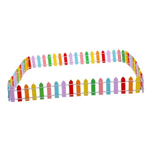 Yardwe Valla de Madera para Jardín Miniatura para Decoración Exterior, Borde de Paisajismo 90 Cm X 3 Cm, Valla de Hadas Colorida y Resistente para Mini Jardín y Casas de Muñecas