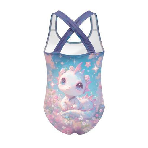 Image of Girls One Piece Swimsuits Teens Sleeveless Back Cross Strap Bathing Suit Kids Quick Dry Cute Beach Swimwear(5-14)