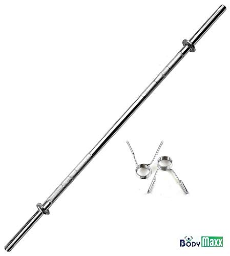 Image of BODY MAXX 3Ft Plain Rod Home Gym Fitness Kit - 30Kg PVC Weights Combo , Black