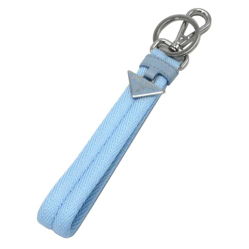 [Prada] [プラダ] キーホルダー キャンバス 三角プレートチャーム キーリング付きストラップ 2PT011 / CELESTE アウトレット メンズ [並行輸入品]