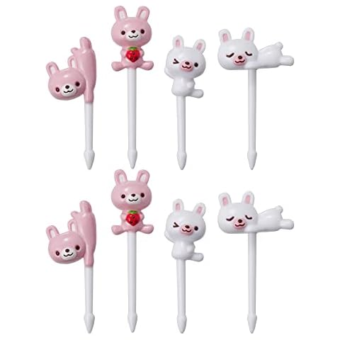bolukets Tiere Obstgabeln Kunststoff Cartoon Mini Kinder Bento Obstgabeln Zahnstocher Food Picks Cocktail Sticks Dessertgabel Cover