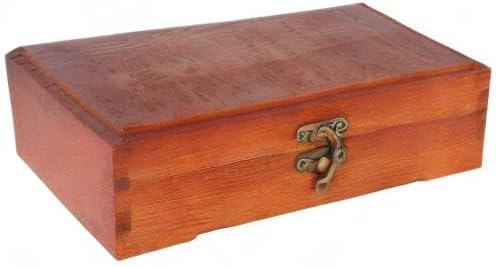 Miniatura 9 de Art Supply - Caja de almacenamiento de madera, pequeña caja de almacenamiento vintage con tapa con bisagras y cerradura para lápices pasteles,