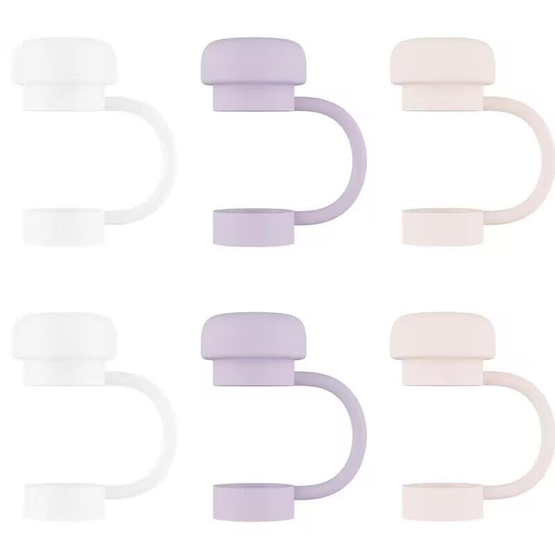 4 Pcs Straw Covers Cap,Cute Silicone Toppers Compatible with Stanley Cup 20 30 40 Oz?Dust-Proof Protector Plugs Handle,Reusable Drinking Tips Lids?Water Bottle Accessories for Outdoor Activities