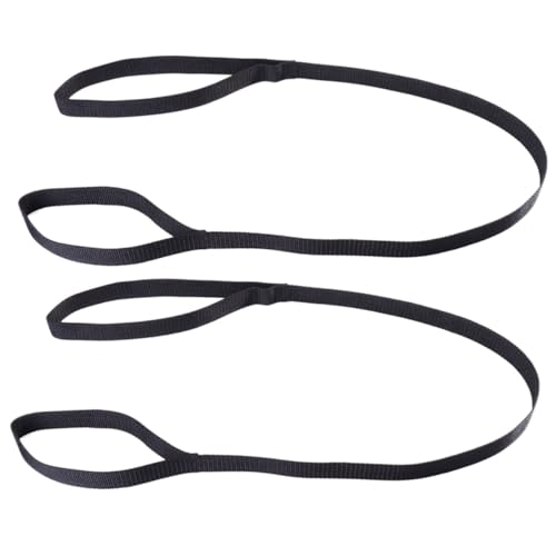 KOMBIUDA 2pcs Leg Lifting Belt Household Foot Loop Leg Lifter Foot Lift Strap Stair Climbing Wheelchair Leg Lift Mobility Transfer Aid Kits Polyester Black