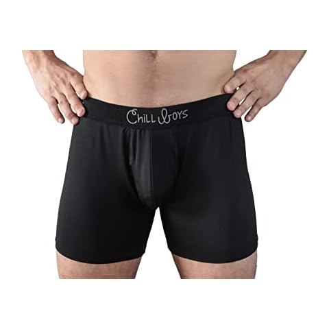 Chill Boys Trunks for Men - Soft Stretch Moisture Wicking Mens Underwear. Quick Dry Athletic Performance Boxer Trunks (Large, Black) Cover