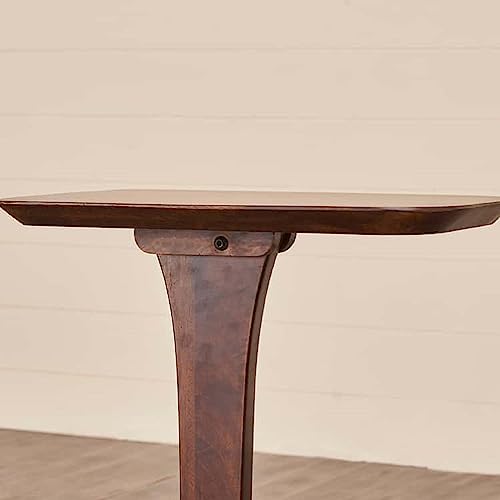Image of Laos End Table for Living Room and Bedroom: Premium Rectangular Side Table with Brown Finish and Mango Wood for Home and Kitchen Ideal for Home Decor