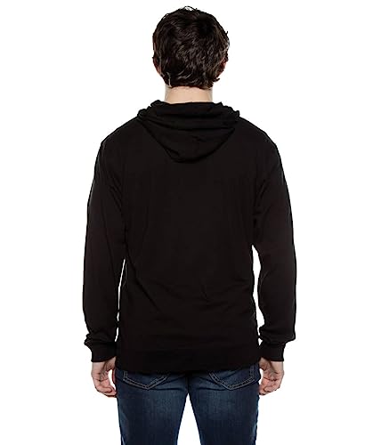 Cottonhood Lightweight Jersey Zip Hoodie for Men – Full Zip Casual Cotton Hoodie, Soft Long Sleeve (4XL, Black, 702)4