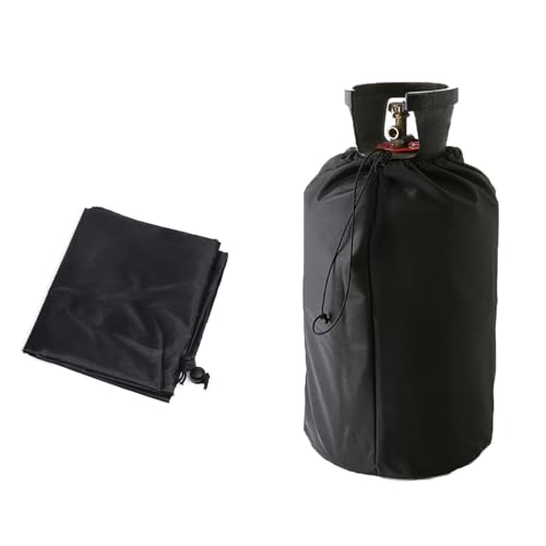 Cubierta de Tanque de Propano con Cordones, Funda Impermeable para Bombonas Tela Oxford 210D con Cordón para Protección UV, Anti-Bordado, Impermeable e Ignífugo 31x59cm