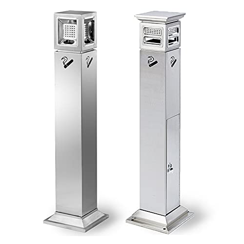 Cendrier d'extérieur vertical colonne en acier inoxydable de luxe - 2