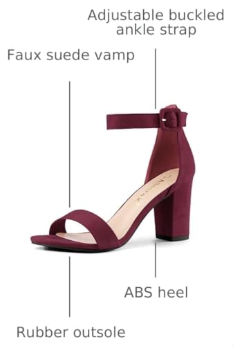 Image of Allegra K Women's Open Toe Chunky High Heel Buckle Ankle Strap Sandals