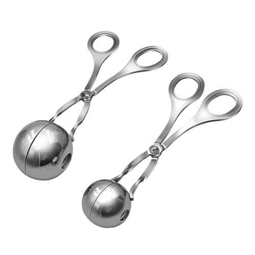 Cabilock 2pcs Stainless Steel Meatball Maker Tool Meat Baller Tongs for Easy Meatball and Rice Preparation Dishwasher Kitchen Gadget for Home Cooking