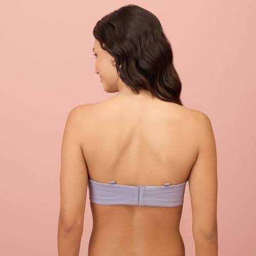 Image of NYKD NYB027 Cotton Padded Wired Multiway Strapless Bra Anti Slip Seamless Bonded Neckline Detachable Straps (Plus