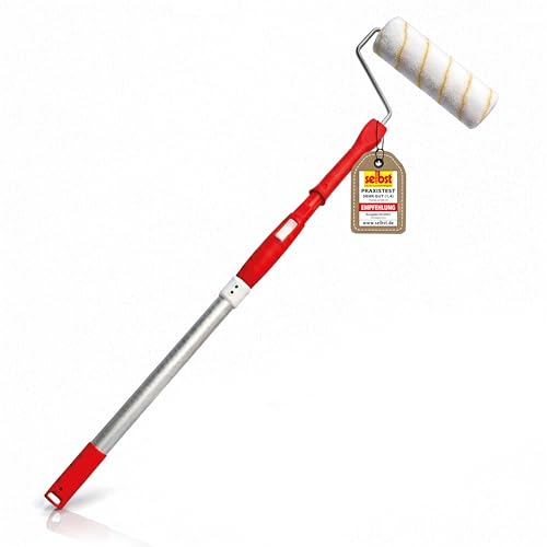 mako Teleskoproller-Set EASYREACH 3-teiliges Set per Knopfdruck ausziehbarer Alustiel (108175 cm Universalkonus) inkl. Antitropf-Malerwalze für Decken & hohe Wände