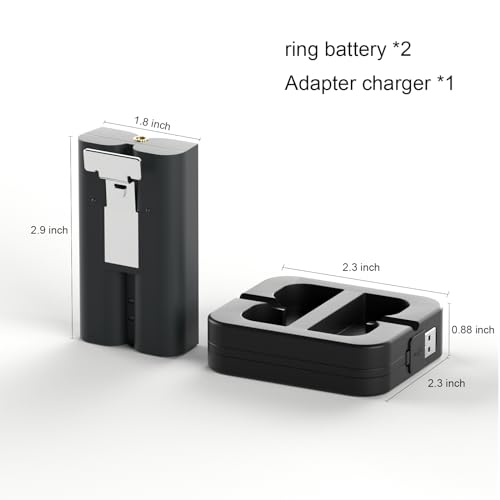 2 Pack Replacement Battery and Dual Charging Station for Ring-Doorbell Camera 1/2/3/4, Spotlight Camera and Stick Up Cam, 6040mAh Rechargeable Upgraded Lithium Li-ion Batteries 3.65V Camera Indoor - Thumbnail 4