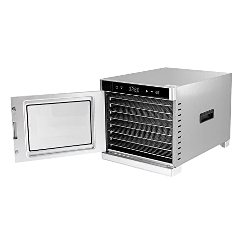 Dörrautomat Edelstahl - Dörrgerät mit Temperaturregler (35-75°C) zum Trocknen von Obst, Pilzen und Fleisch - Dürrautomaten 700W mit 24H Timer-Funktion - Dehydrator (8Etagen) – Bild 6