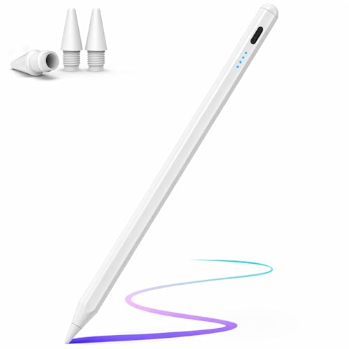Image of Mizi Stylus Pen for iPad (2018-2026), Fast Charge USB-C, 10H Battery, Palm Rejection & Tilt Sensitivity, Magnetic Attachment, 1.5mm Fine Tip, No Bluetooth Pencil for iPad Pro /Air /Mini