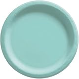 Amscan Party Supplies, Round Paper Plates, Tableware, 7", Robin's-Egg Blue, 20Ct