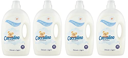 Coccolino Ammorbidente Diluito Delicato e Soffice Lot de 4 assouplissants dilués 40 lavages 3 l
