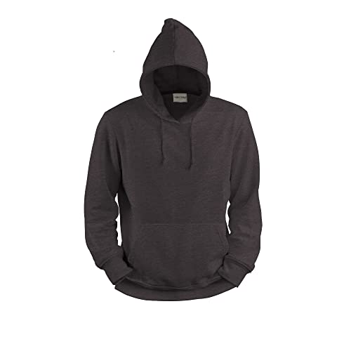 Image of Mellor Design Plain Pullover Hoodie Hooded Top Unisex Mens Ladies Hooded Sweatshirts Dark Heather Grey, M