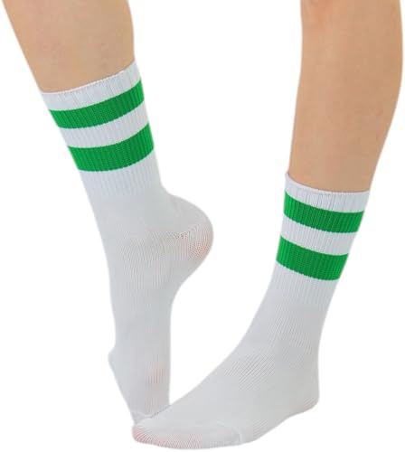Image of ToBeInStyle Women's Acrylic Ankle Hi With Double Stripe Top Crew Fun Athletic Socks
