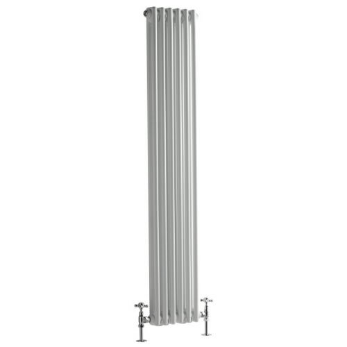 Milano Windsor - Traditional Victorian 6 x 2 Vertical Designer Column Radiator - Cast Iron Style White - 1500mm x 290mm