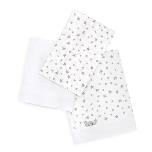 Ti TIN | Conjunto de Sábanas para Minicuna de 50x80 | Pack de 3 Piezas (Encimera + Bajera Ajustable con Elásticos + Funda Almohada) | Ropa para Cuna | Popelín 100% Algodón