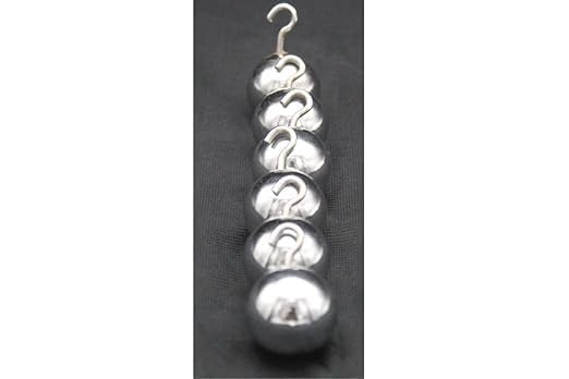Physics Lab Metal Pendulum Bob Balls, Steel, 25mm Diameter with Hooks Pack of 12