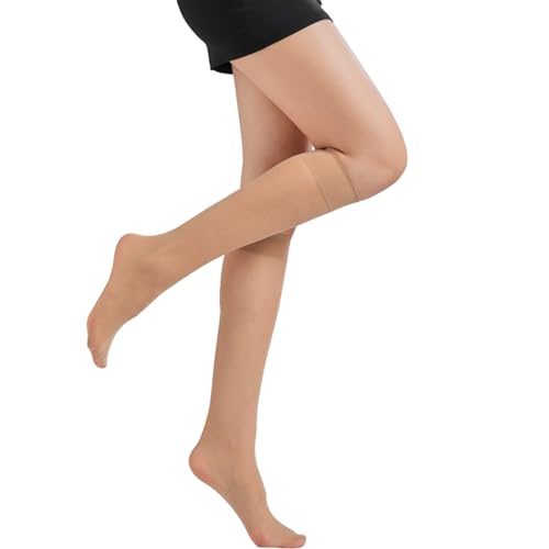 Verdancy Women’s 3 Packs 20D Sheer Knee High Socks Ultra Stretchable Plus Size Trouser Socks Over Calf Stockings