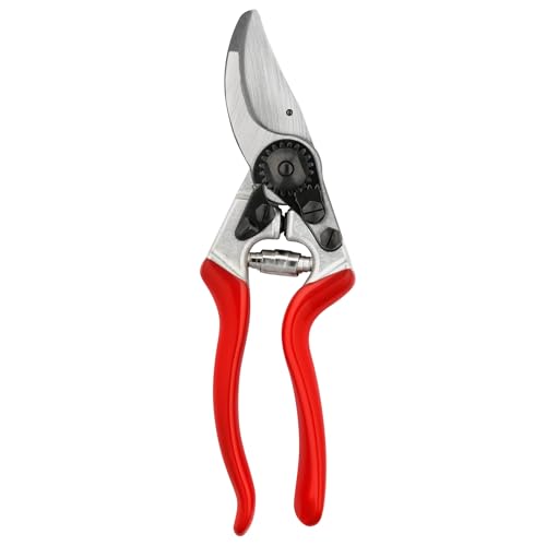 FELCO 8 sécateur bypass droitier ergonomique, lame acier trempé 52 mm, poignées aluminium forgé, tête inclinée, amortisseurs, pour grande main, coupe nette jusqu’à 25 mm, outil professionnel