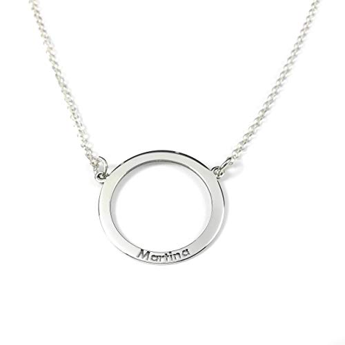 Colgante Aro con nombre en plata de ley 925 personalizado-RINCONDELARTESANO.ES