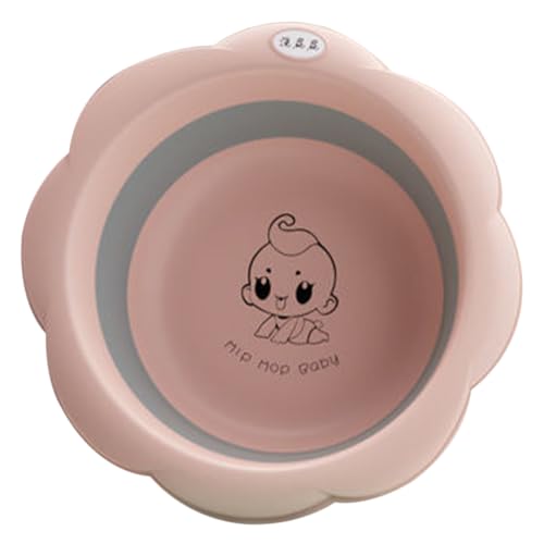 TOVINANNA Fregadero Portátil para Bebés Cuenco Retráctil de Gran Capacidad Fácil de Limpiar y Transportar Color Rosa para Lavado y Almacenamiento