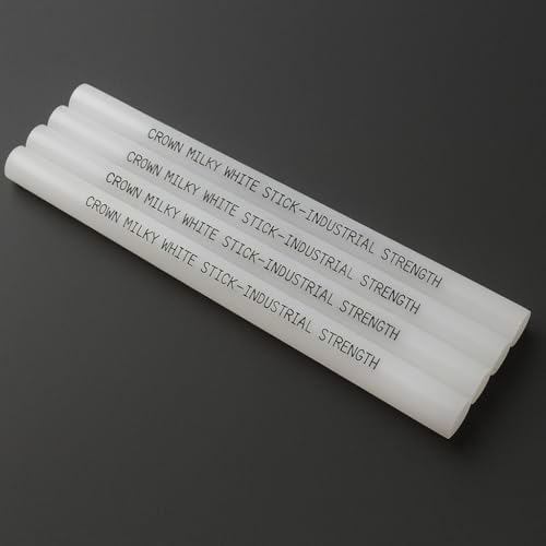 Image of Crown Milky White Hot Melt Glue Stick | Strong Gumming for DIY & Professional Use | White Color | 220mm x 11mm | Pack of 20