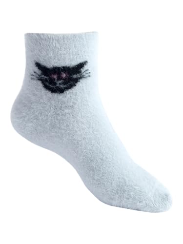 Texlon Kids Faux Fur Nylon Microfibre Woolen Winter Ankle Socks – Warm, Soft, Cozy, Plush Texture, Stretch Fit, Multicolor Design, Pack of 5 (3-5 Years) - Image 3 thumbnail