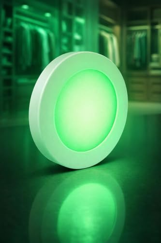 Image of OLIPS 3W LED Cabinet & Cupboard Striker Light | Magnetic Cover Surface Mount Light | Elegant Slim Metal Body | Bright Energy Efficient LED for Kitchen & Wardrobe (1, Green)
