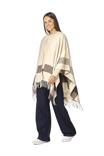 Image of Women's Shawl Wrap Poncho Ruana Cape Cardigan Sweater Open Front for Fall Winter Spring