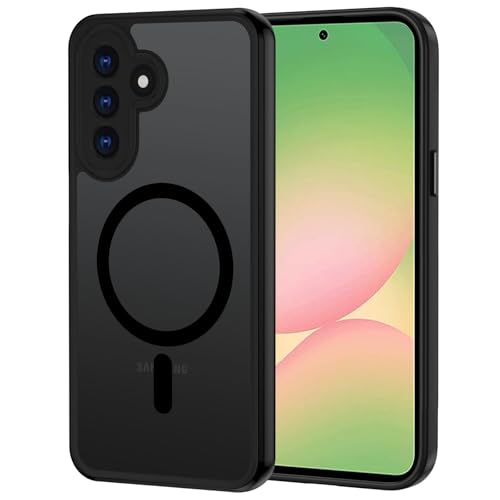 XTCASE Funda Magnética para Samsung Galaxy A57, Cáscara Translúcido Mate Protección contra caídas de Grado Militar, A Prueba de Golpes y Resistente a arañazos Protectora, Negro