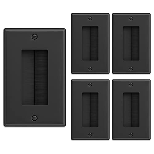 La Mejor comparativa de Pasa cable de esta semana. 32 Iwillink Placa de Pared con Cepillo Para Polvo, Inserto de Paso de Cable Para Cables, Correa de Acceso de Cable de Una Sola Banda, Enchufe de Pared para HDTV, Color Negro, Paquete...