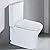 WinZo Small 23 inch One Piece Toilet with 10 inch Rough-in Compact For Compact Short Bathroom,White with Golden Button