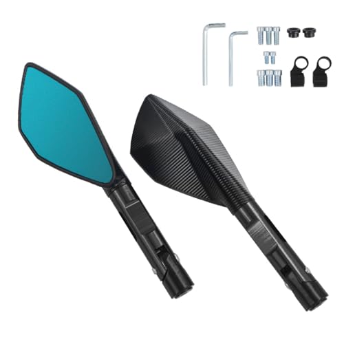 Espejo Retrovisor Lateral Motocicl Para Kawasaki Para Z650 Para Z750 Para Z800 Para Z1000 Para Z900 Espejos Retrovisores Laterales De Aluminio Para Motocicleta 8MM 10MM Retrovisor Moto (Color : Negro