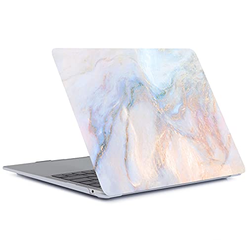 Capa para laptop compatível com MacBook Pro 13 polegadas A1706 A1708 A1989 A2159 A2251 A2289 A2338 2016 2017 2018 2019 2020, capa rígida de plástico fosco e capa de teclado, cor mármore