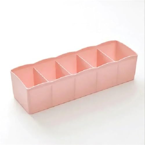 PSNKLMM Caja de almacenamiento calcetines for ropa interior, 5 rejillas, cajón, armario, organizar cajas(Pink)